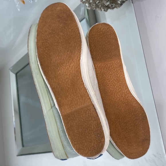 Keds Canvas Crosshatch Snicker in Cream Pearl Silver Sparkle size 10 - Picture 8 of 16